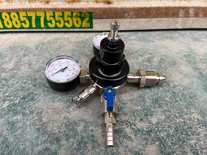 CGA580 Beer Nitrogen Regulator Nitrogen Coffee Kegerator Regulator Dual Gauge - Image 3
