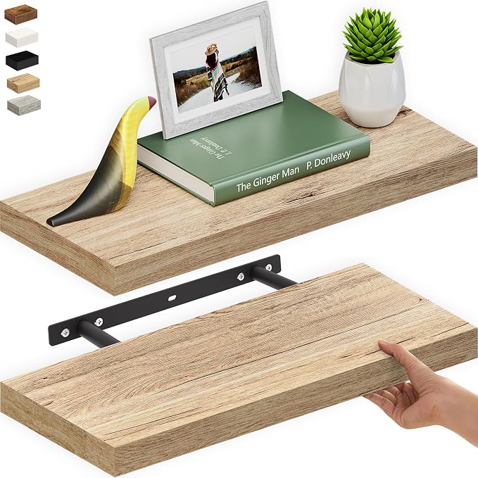 Ballucci Floating Shelf, Wood Wall Shelf by Ballucci