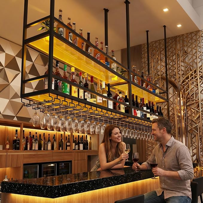 31.4IN Ceiling Wine Glass Rack - Image 4