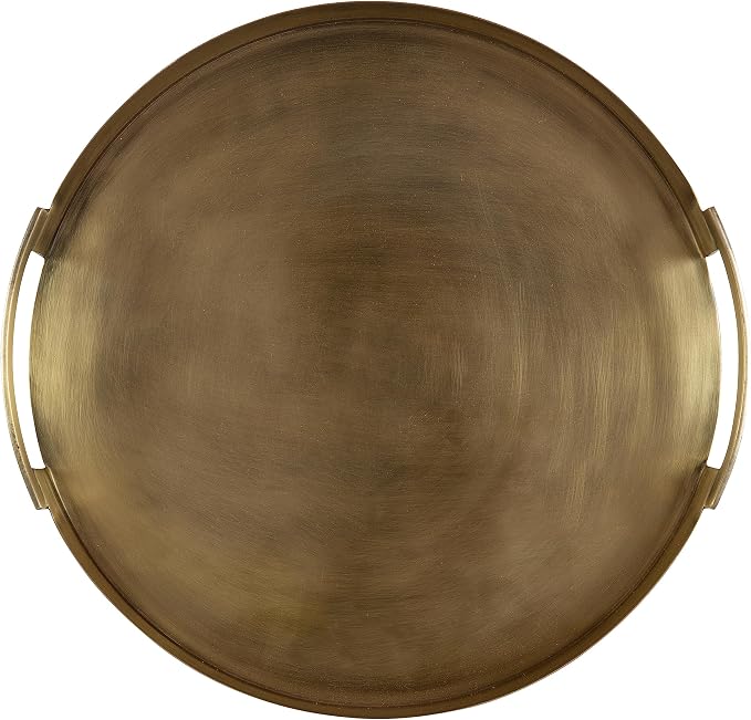 Kate and Laurel Myo Transitional Metal Round Tray; 15 x 15; Brass; Modern Glam - Image 7