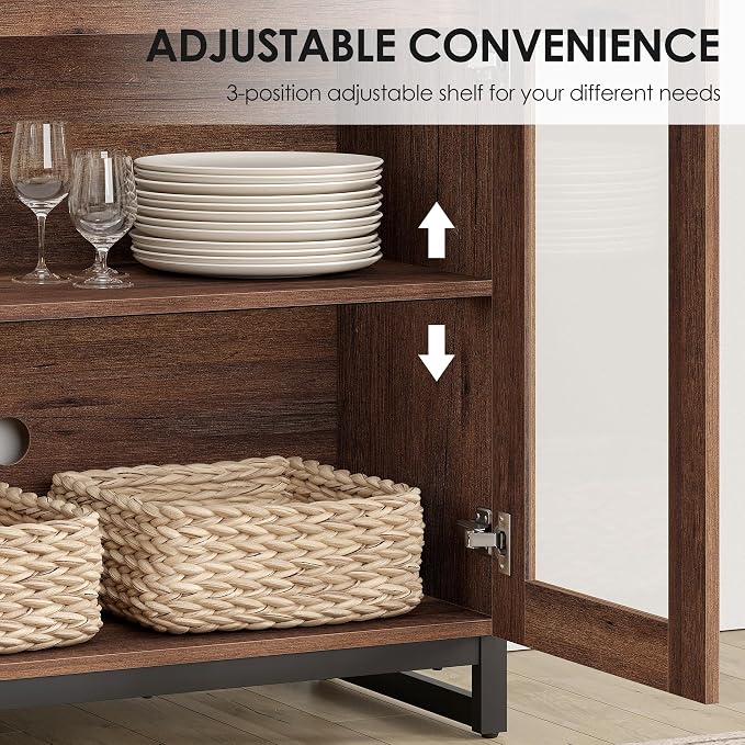 WAMPAT Sideboard Buffet Cabinets, Modern Credenza Sideboard - Image 5