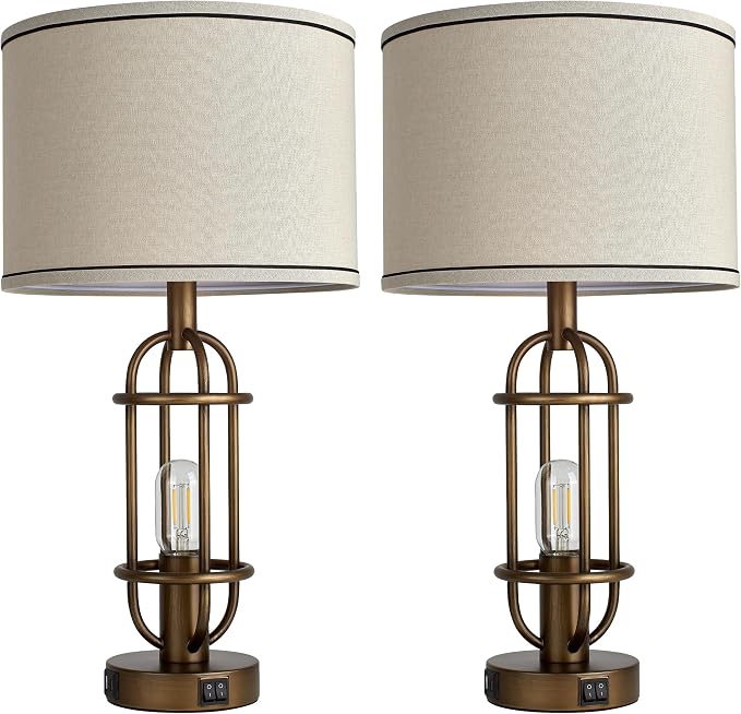 Reaketon Table Lamps for Living Room Set of 2, 22.3" Farmhouse Lamps for - Image 7