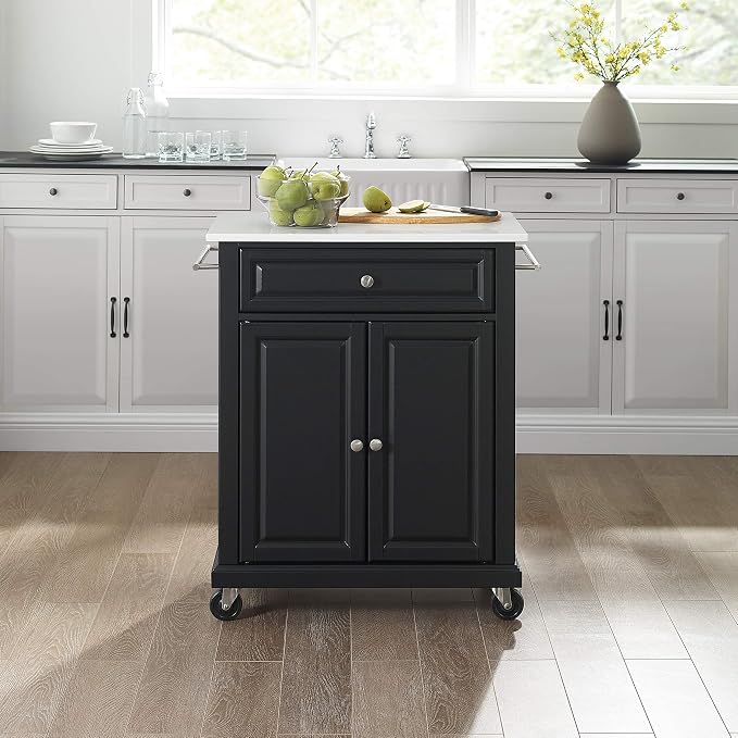 Crosley Furniture Compact Stone Top Small Rolling Cart - Image 6