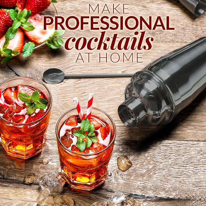 Large 24 oz Stainless Steel Cocktail Shaker Set - Image 3