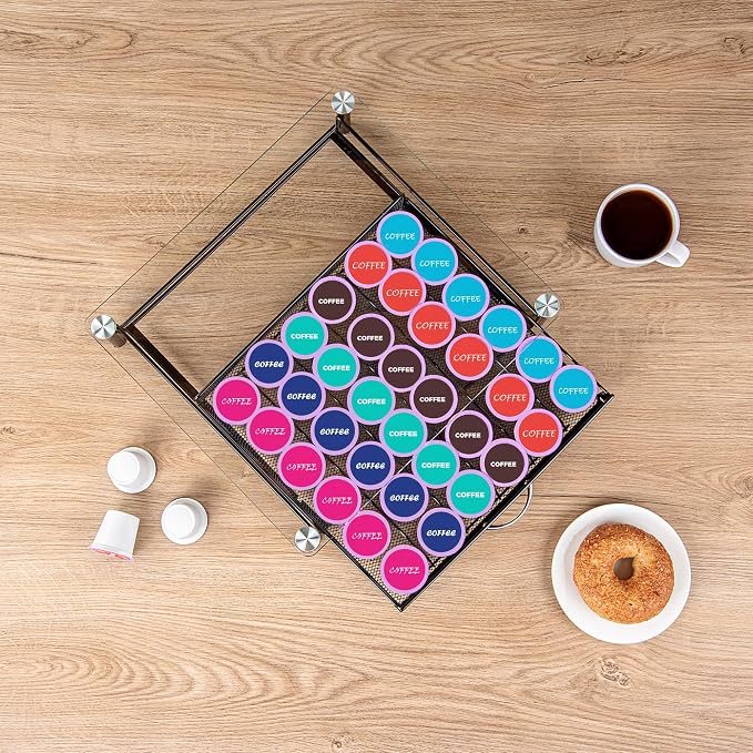 Restaurantware Coffee Pod Holder 15.16 x 13.58 x 3.35 Inches 36 K-Cup Iron - Image 6