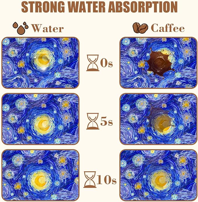 Starry Night Coffee Mat Absorbent Dish Drying Mat - Image 4