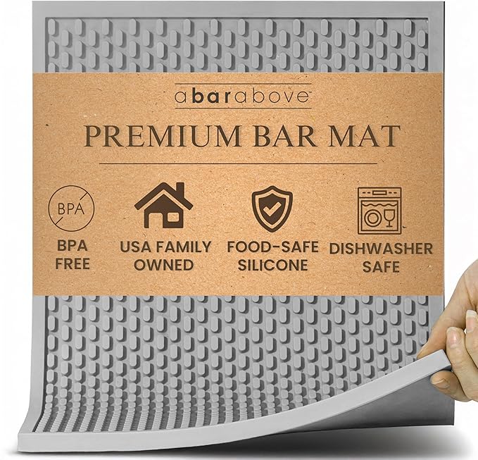 Premium A Bar Above Heavy Duty Bar Mat, Food Safe Silicone Mat, Mats by ABarAbove