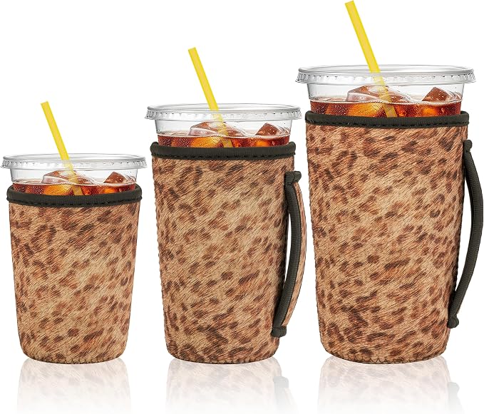 KJQJLY 3 Pack Reusable Iced Coffee Sleeves by KJQJLY
