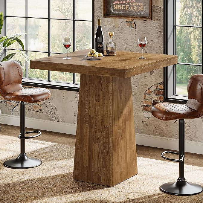 Tribesigns Square Bar Table, 31.5-Inch Small Kitchen Dining Table, Industrial by Unknown