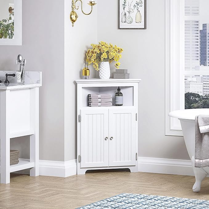 UTEX Bathroom Corner Storage Cabinet, Small Floor Corner Cabinet - Image 6