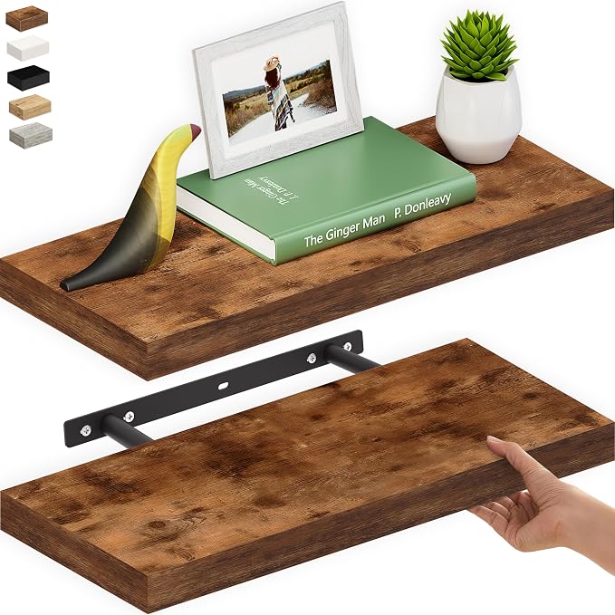 Ballucci Floating Shelf, Wood Wall Shelf by Ballucci