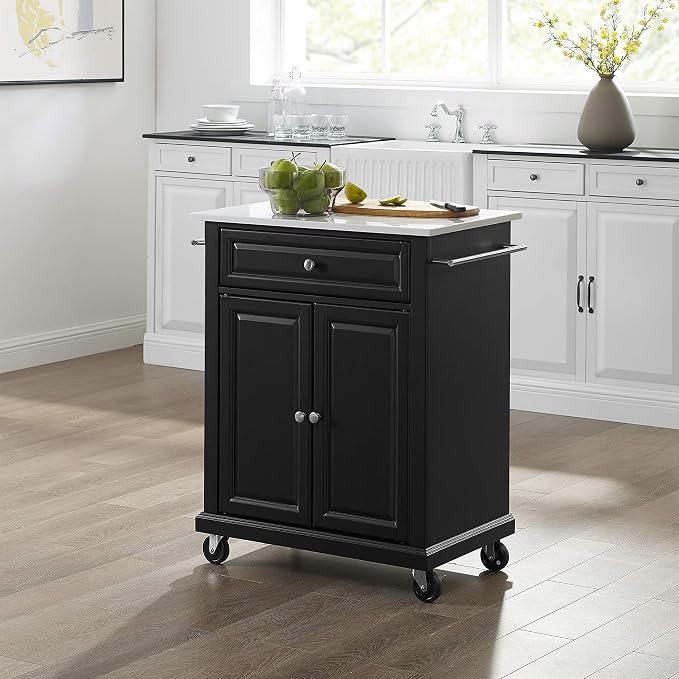 Crosley Furniture Compact Stone Top Small Rolling Cart - Image 4