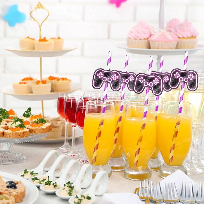 Game Console Themed Straws, Drinking Straw, Disposable Straw, Party Supplies - Image 3