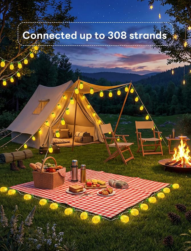 Abeja Summer String Light, 8.5Ft Pineapple Fairy Lights - Image 4