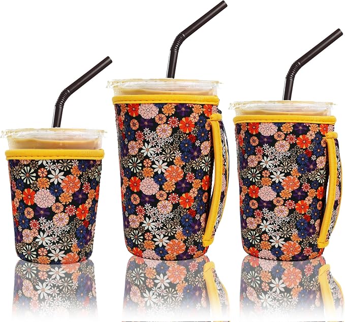 3 Pack Iced Coffee Sleeve Insulator Sleeves by Yazabai