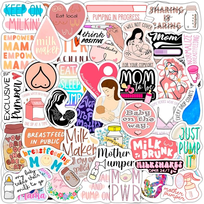 BulbaCraft Funny Breastfeeding and Pregnancy Stickers by BulbaCraft