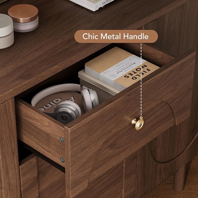 Buffet Cabinet with Drawers, Modern Coffee Bar Station Kitchen Table - Image 6