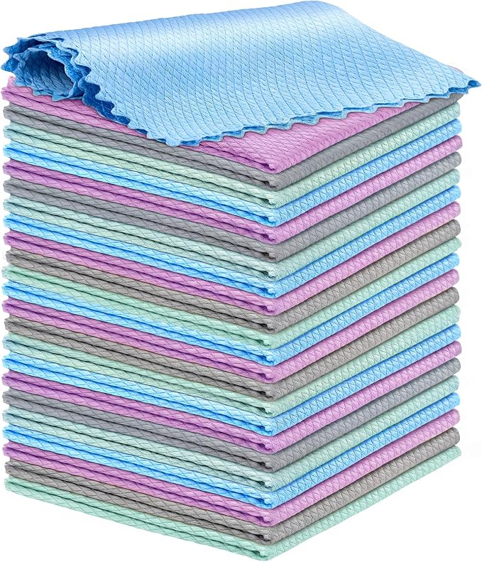 Niveaya 24 Pcs Fish Scale Streak Free Miracle Cleaning Cloth Easy Clean by Niveaya