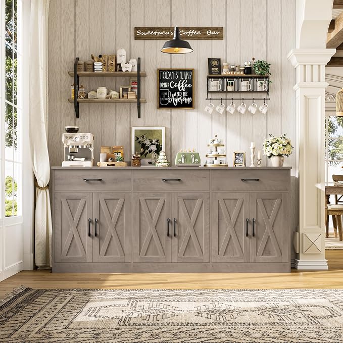 HOSTACK 71" Large Sideboard Buffet Cabinet - Image 2