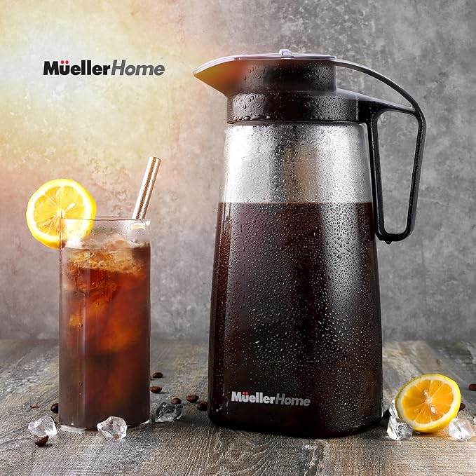 Cold Brew Coffee Maker, 64 oz Tritan Fortified Pitcher, Pour Spout Handle Lid - Image 9