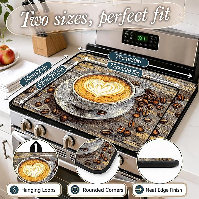 Multi-Design Stove Top Cover for Glass/Electric Stoves, 3-in-1 Counter - Image 2
