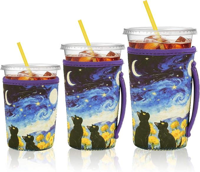 KJQJLY 3 Pack Reusable Iced Coffee Sleeves by KJQJLY