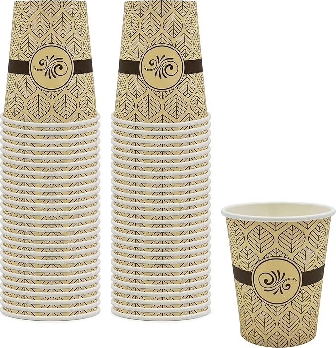 PAMI Disposable Coffee Cups, Single-Use Paper Cups, To-Go Hot Beverage Cups by PAMI