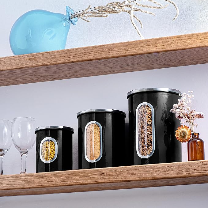 Mixpresso 3-Piece Black Canisters Sets - Image 5