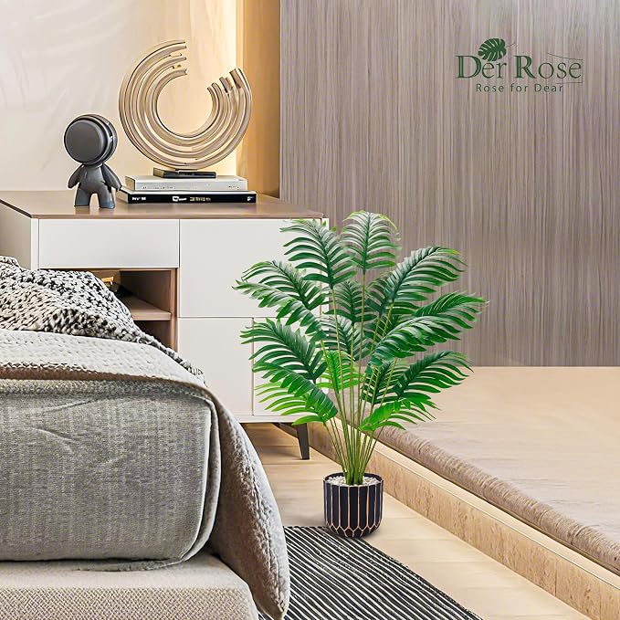 Der Rose Fake Plants Tall Artificial Palm Tree Faux Plants Indoor - Image 4