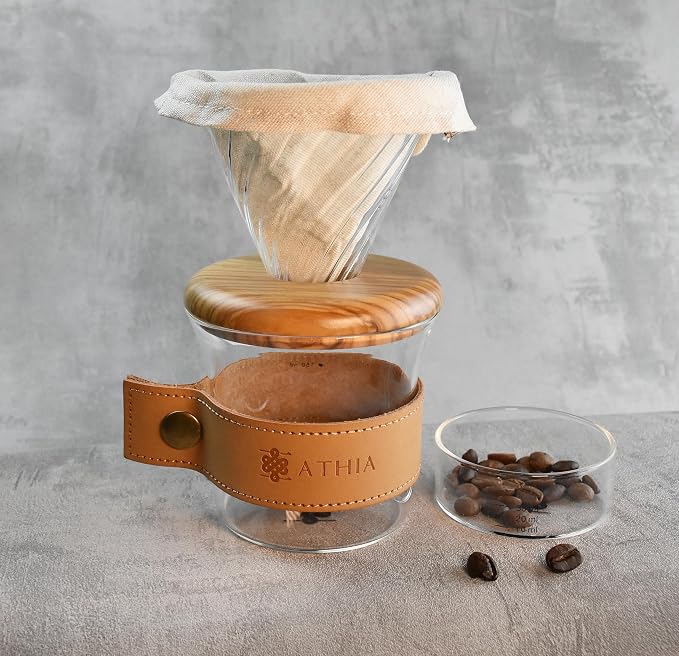 ATHIA glass pour over coffee maker set, minimalist drip coffee maker - Image 4