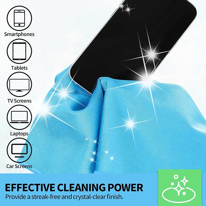 Microfiber Glass Cleaning Cloth, 12 Pack Window Glass Cleaning Rags, Reusable - Image 4