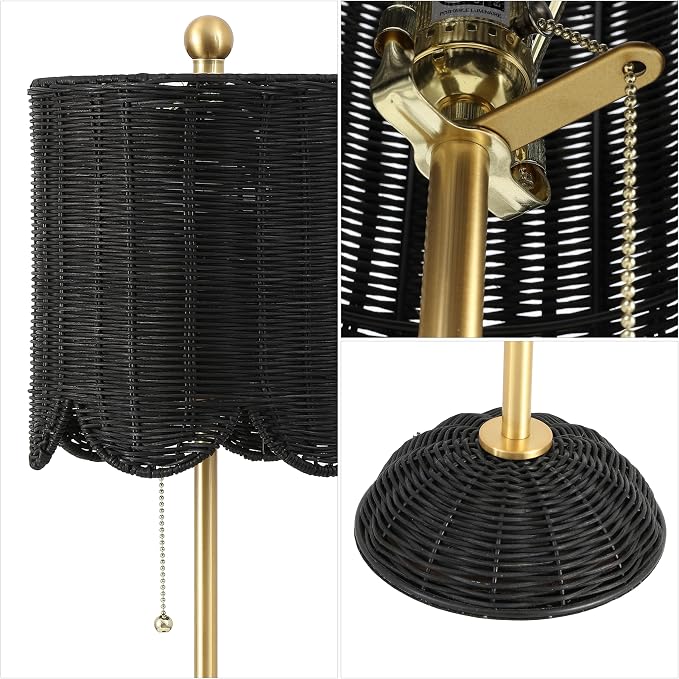 JONATHAN Y 27.5" Black/Brass Gold Coastal Buffet Table Lamp Set of 2 - Image 6