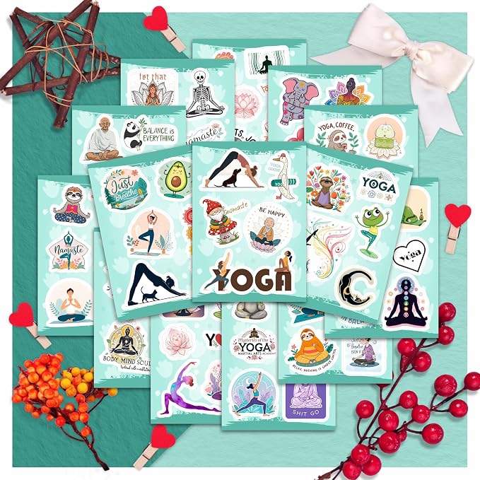 100Pcs Yoga Stickers for Planner, Water Bottle - Image 5
