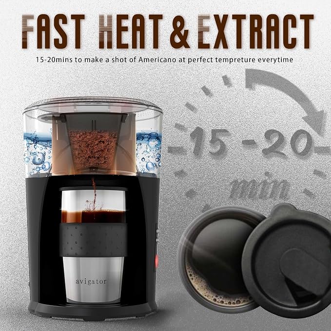 Portable Coffee Maker for Travel Camping Car, Compact Drip Coffee Machine - Image 4