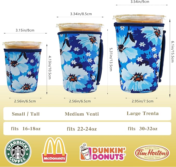 3 Pack Iced Coffee Sleeve Insulator Sleeves - Image 3