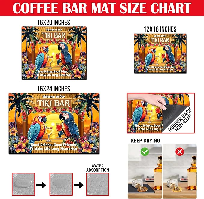 THUYPT Personalized Tiki Bar Mat, Dish Drying Mat - Image 2