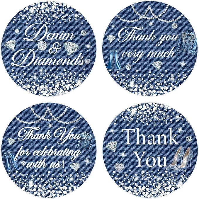 Serencatcher 80Pcs Denim and Diamonds Party Decorations, Denim and Diamonds by Serencatcher