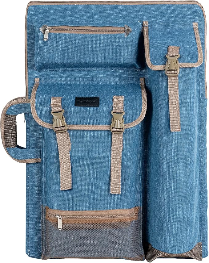 TRANSON Art Portfolio Case Artist Backpack Canvas Bag Large 26” x 19.5” by Transon