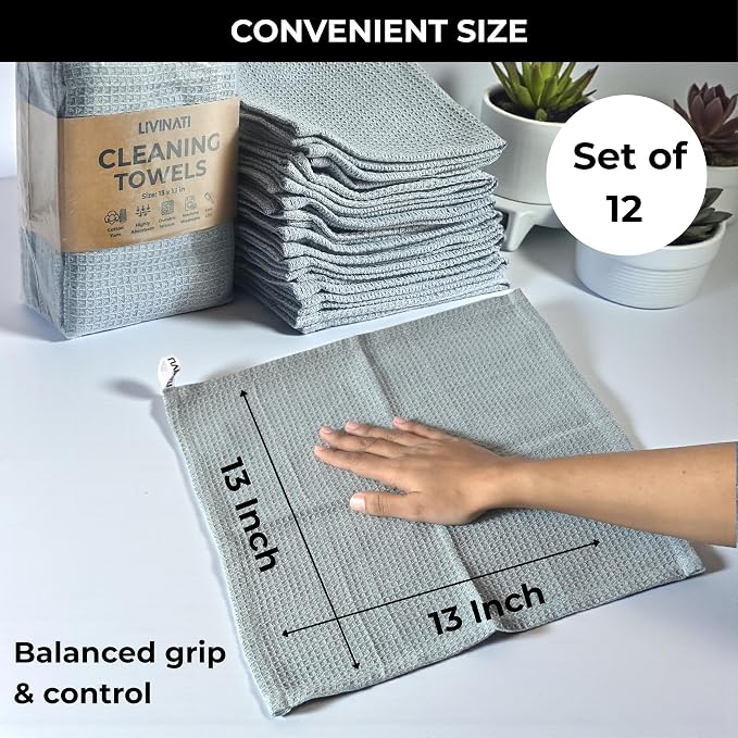 Light Gray Cotton Cleaning Rags - Image 2