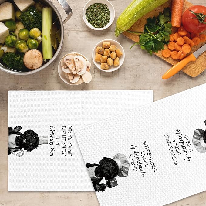 Goldendoodle Kitchen Towels Set of 2, Dog Kitchen Accessories, Bar Decor - Image 5