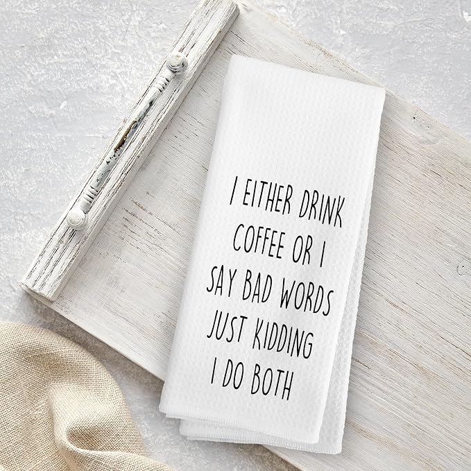 Funny Sarcastic Coffee Kitchen Towels, Coffee Lover Gifts - Image 4
