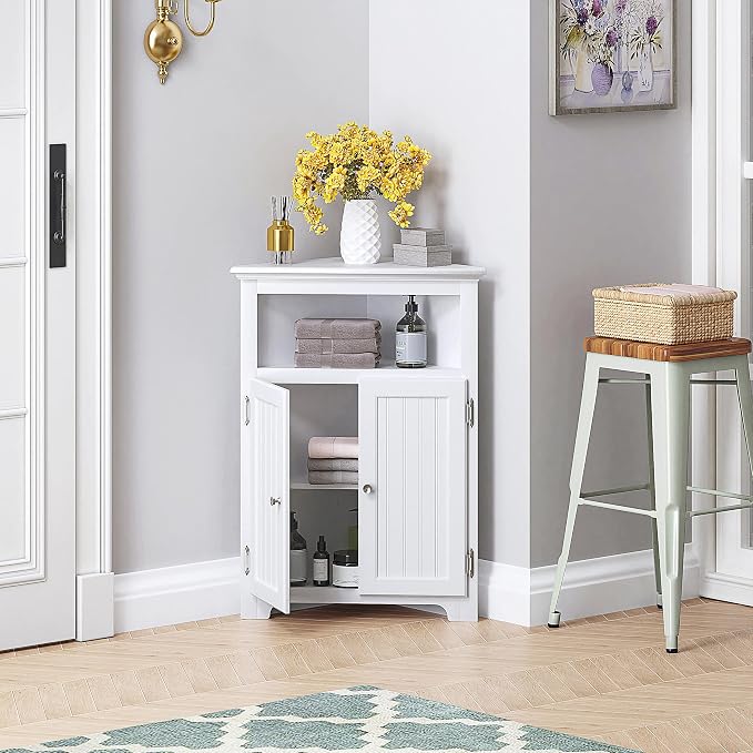 UTEX Bathroom Corner Storage Cabinet, Small Floor Corner Cabinet - Image 3