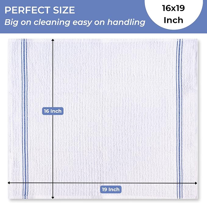 White Cotton Bar Towels for Kitchen - Image 2