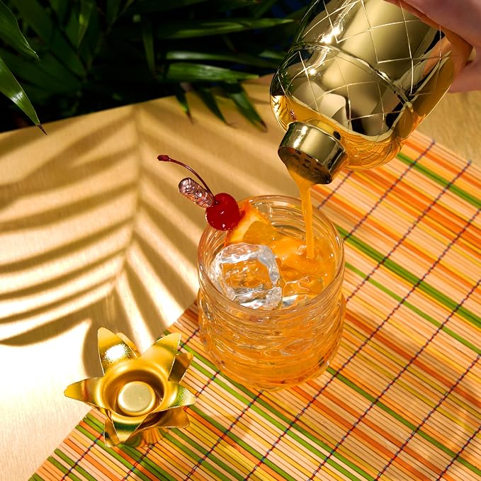 Viski Pacific Pineapple Cocktail Shaker – Tropical Themed Cocktail Shaker - Image 5