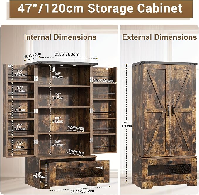 kepptory Farmhouse Pantry Cabinet - Image 2