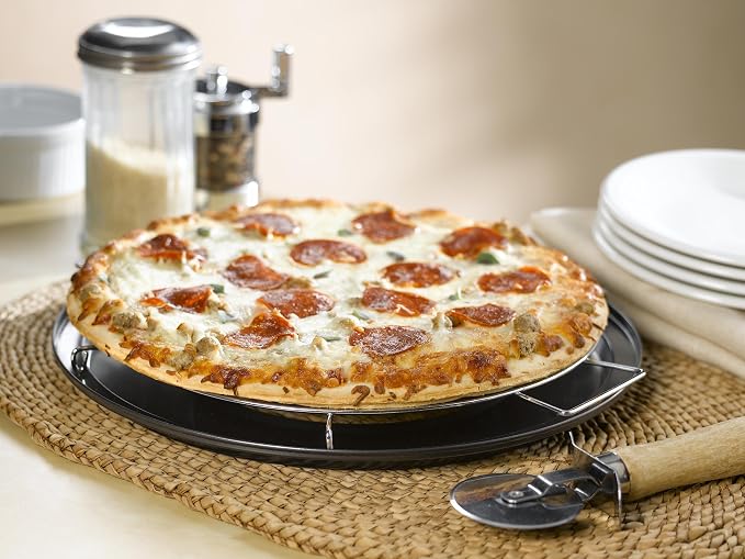 Nifty Pizza and Pie Baking Rack – Built-In Drip Pan, Non-Stick Chrome Finish - Image 2