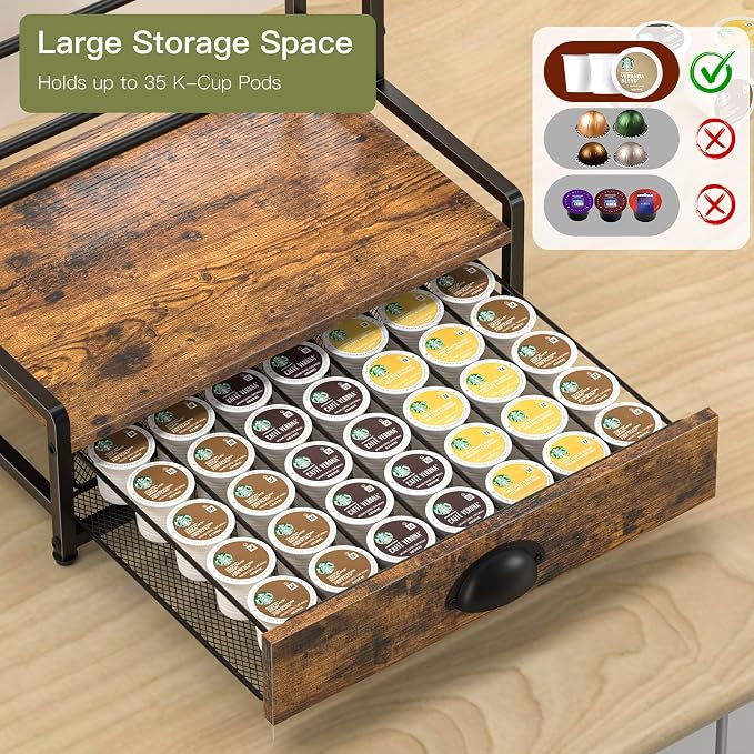 Coffee Syrup Rack Organizer, 2 Tier Countertop Storage Shelves - Image 8