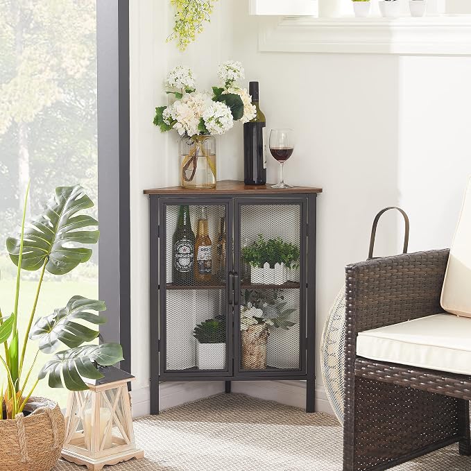 VECELO Corner Cabinet/Table, 3-Tier Display Shelves - Image 3