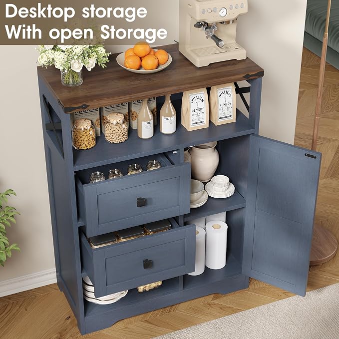 Vabches Farmhouse Buffet Sideboard Cabinet - Image 6