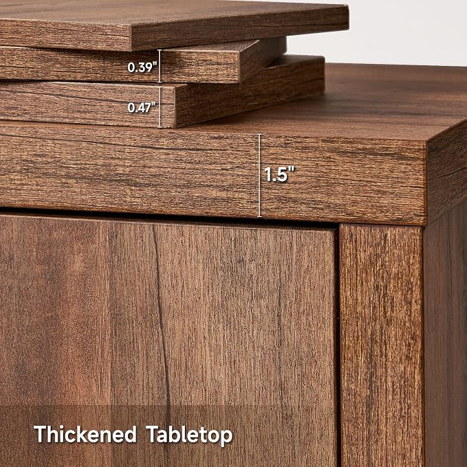 ONBRILL Buffet Cabinet with Storage, Wooden Kitchen Coffee Bar Credenza Storage - Image 4
